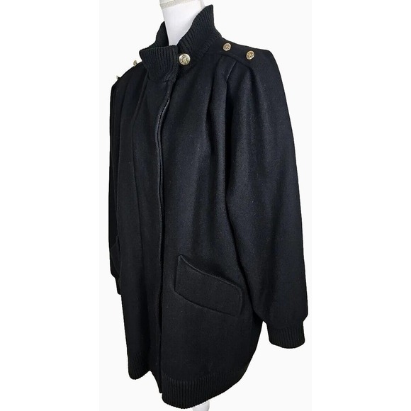 VTG. Hunt Club ~Woman Size12 Petite~ Black Wool Blend Jacket Coat. - Picture 4 of 12
